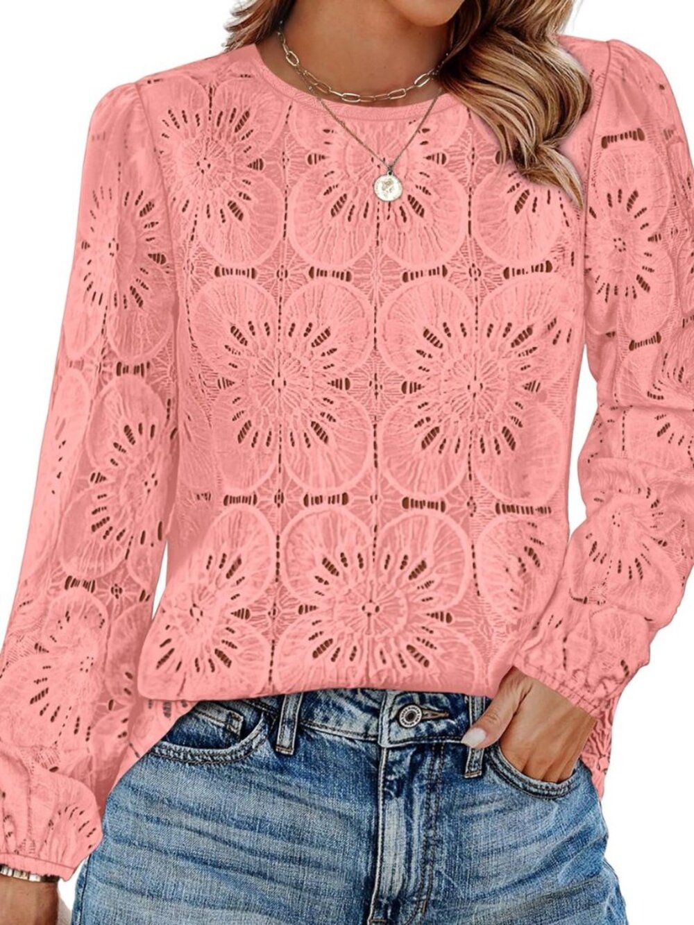 Blouses for Women Dressy Casual Spring Tops 2026 Summer Outfits Flower Lace